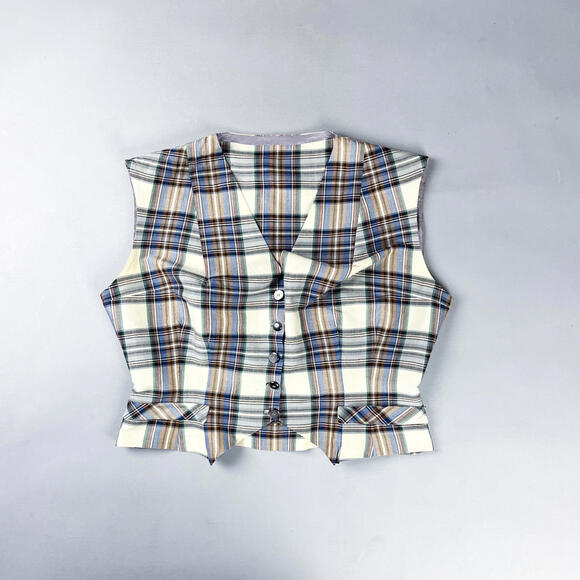 Jackets & Blazers - Vintage 1950's Plaid Button-Up Women's Vest
